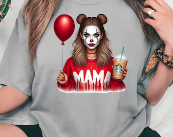 Scary Mama Screen Print Transfer: Halloween DIY Design, Hot Peel