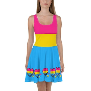 Pansexual Dress | XS - 3XL | Pansexual Flag | Pansexual Pride | Pansexual Colors | Pansexual Clothing | Pansexual Hearts