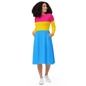 Pansexual Dress With Pockets!! | 2XS - 6XL | Pansexual Pride Dress | Pansexual Clothes | Pansexual | Plus Size | Pansexual Pride Clothing