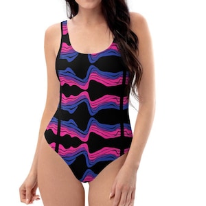 Bisexual One-Piece Swimsuit | XS - 3XL | Bi Pride | Bisexual Swimwear | Bathing Suit | Swim Suits | Bathing Suits | Plus Size Available