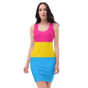 Pansexual Dress | XS - XL | Pansexual Bodycon | Pansexual Pride | Pansexual Flag | Pansexual Colors | Pansexual Clothing