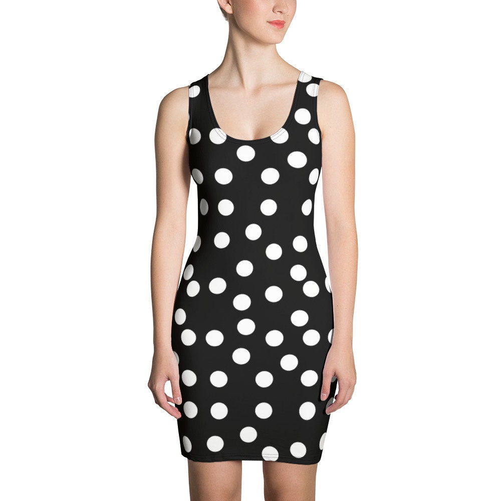 black and white polka dot frocks