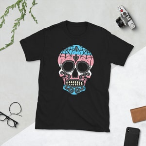 Transgender Skull Shirt | S - 3XL | Day Of The Dead Skull | Transgender Art | Transgender Clothing | MTF | FTM | Transgender Clothes