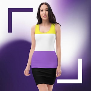 Nicht-Binär-Flagge Kleid | XS - XL | Nicht Binär | Nicht-binärer Stolz | LGBT Kleidung | Nicht-binäre Flagge | Nicht Binäre Kleidung | Enby Pride
