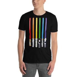 Rainbow Lightsaber Shirt | S - 3XL | Star Wars Lover | Gay Star Wars | Star Wars LGBT Shirt | LGBT Clothing | LGBTQ Nerds
