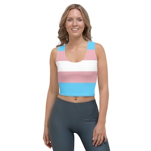 Transgender Pride Crop Top | XS - XL | Transgender Kleidung | Transgender Shirt | Transgender Flagge | MTF | Bequeme Passform