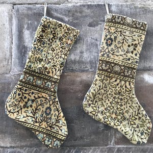 Handmade Kilim Christmas Stocking: Turkish Rug, Boho Holiday Decor
