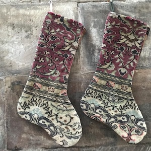 Handmade Kilim Christmas Stocking: Turkish Rug, Boho Holiday Decor