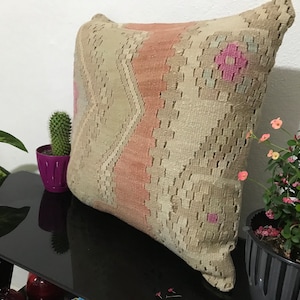 20x20 vintage rug pillow - decor rug pillow - turkish rug pillow - ethnic pillow - kilim rug cushion - turkish pillow - bedding pillow
