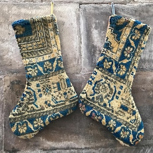 Handmade Kilim Christmas Stocking: Turkish Rug, Boho Holiday Decor