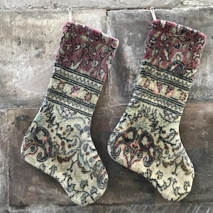 Calza natalizia vintage Kilim: Calza decorativa con tappeto turco