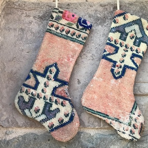Calza di Natale Kilim: tappeto turco fatto a mano, decorazione natalizia
