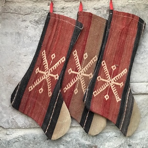 Calze di Natale Kilim fatte a mano: decorazioni per tappeti turchi