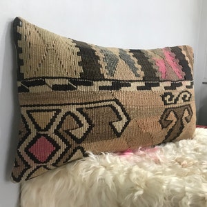 12x20 Turkish Kilim Pillow Cover: Vintage Boho Home Decor