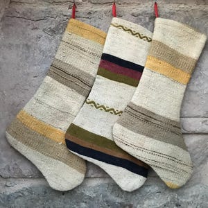 Calza di Natale Kilim fatta a mano: decorazione da parete in tappeto turco