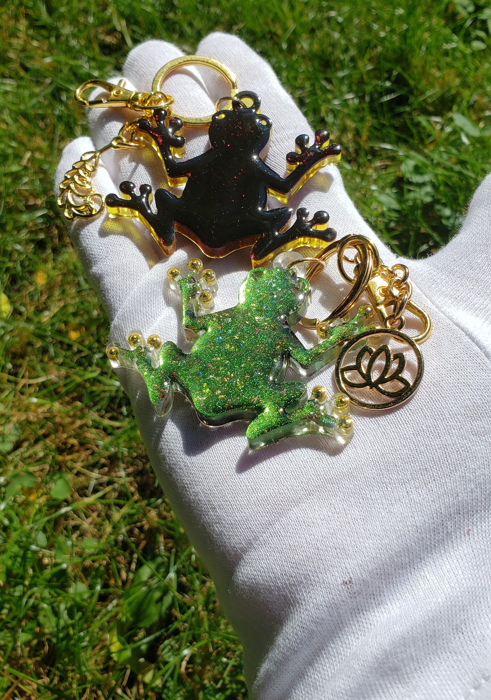 Frog resin Keychains Frog Collection Car Accessories Green Etsy