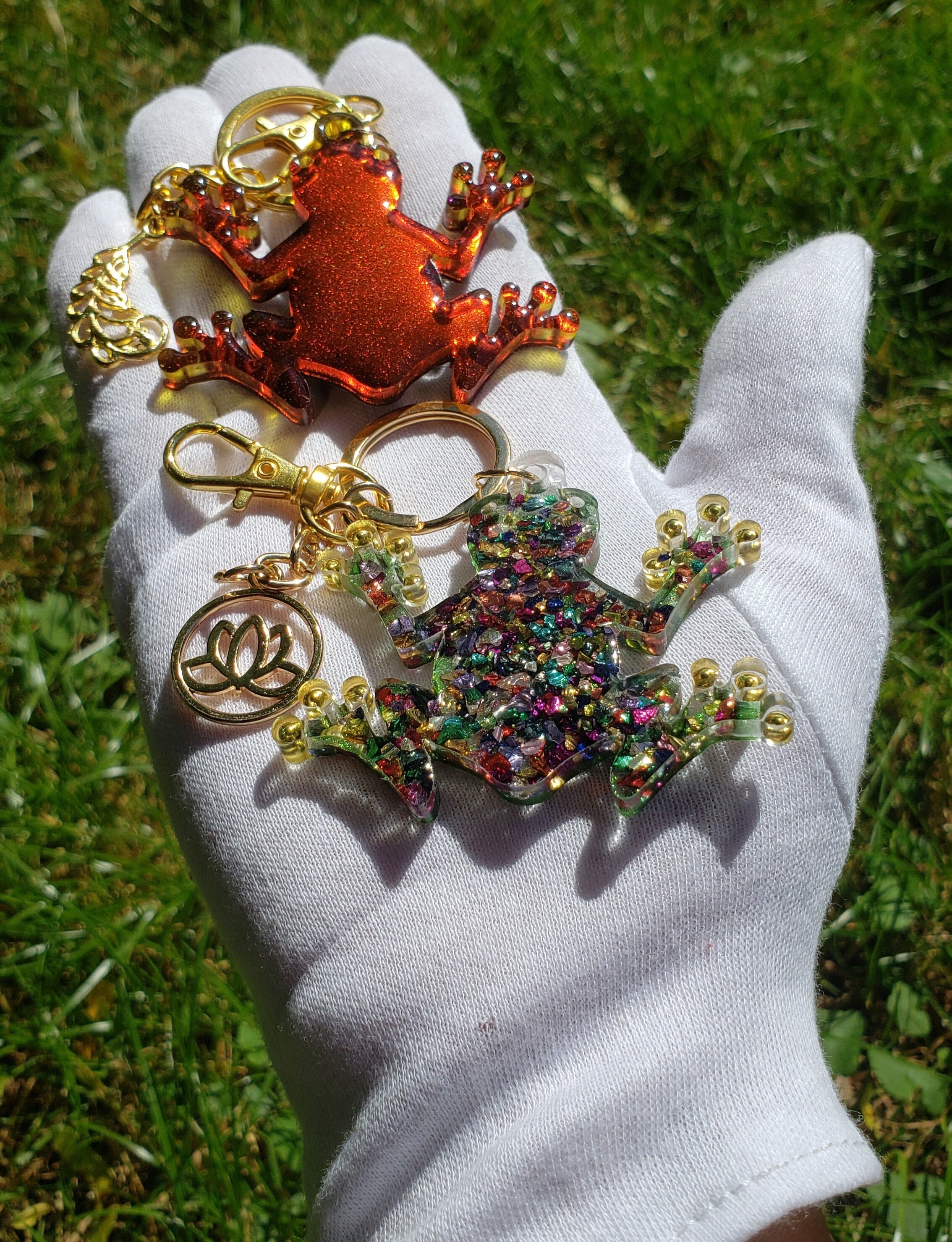 Frog resin Keychains Frog Collection Car Accessories Green Etsy