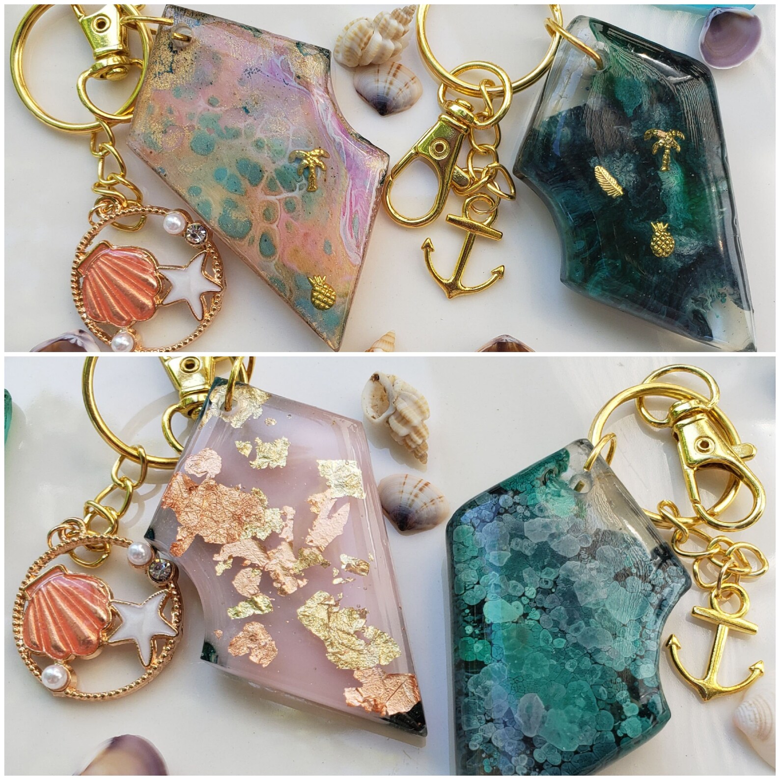 Crystal Shape Keychains Keychain Resin Crystal keychain Etsy