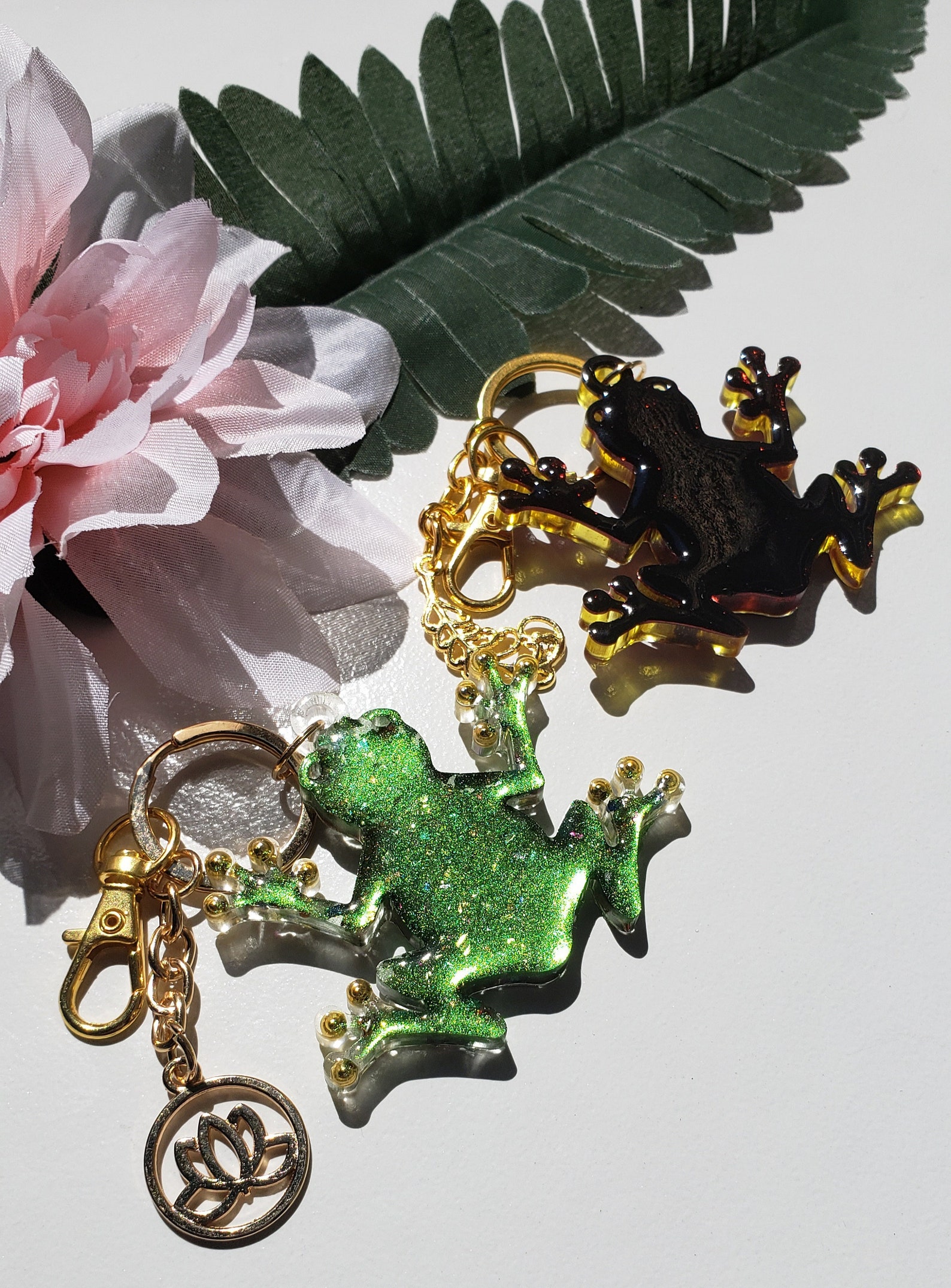 Frog resin Keychains Frog Collection Car Accessories Green Etsy