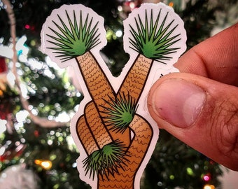 Joshua Tree jtree cactus Peace sign Sticker