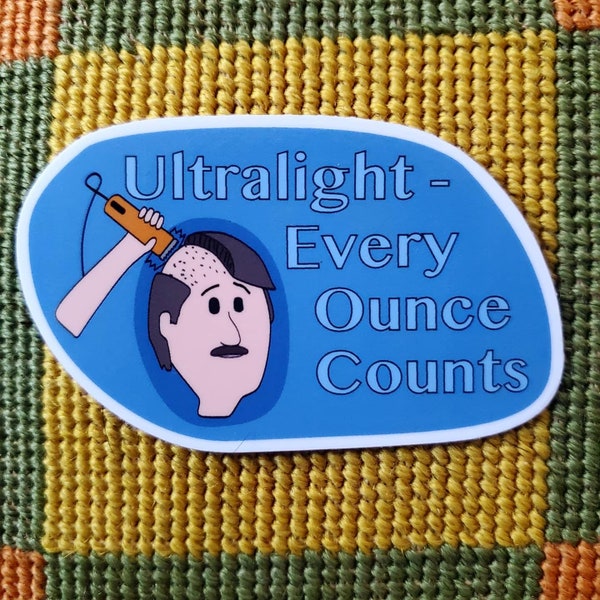 Ultralight UL hiking backpacking sticker every ounce counts