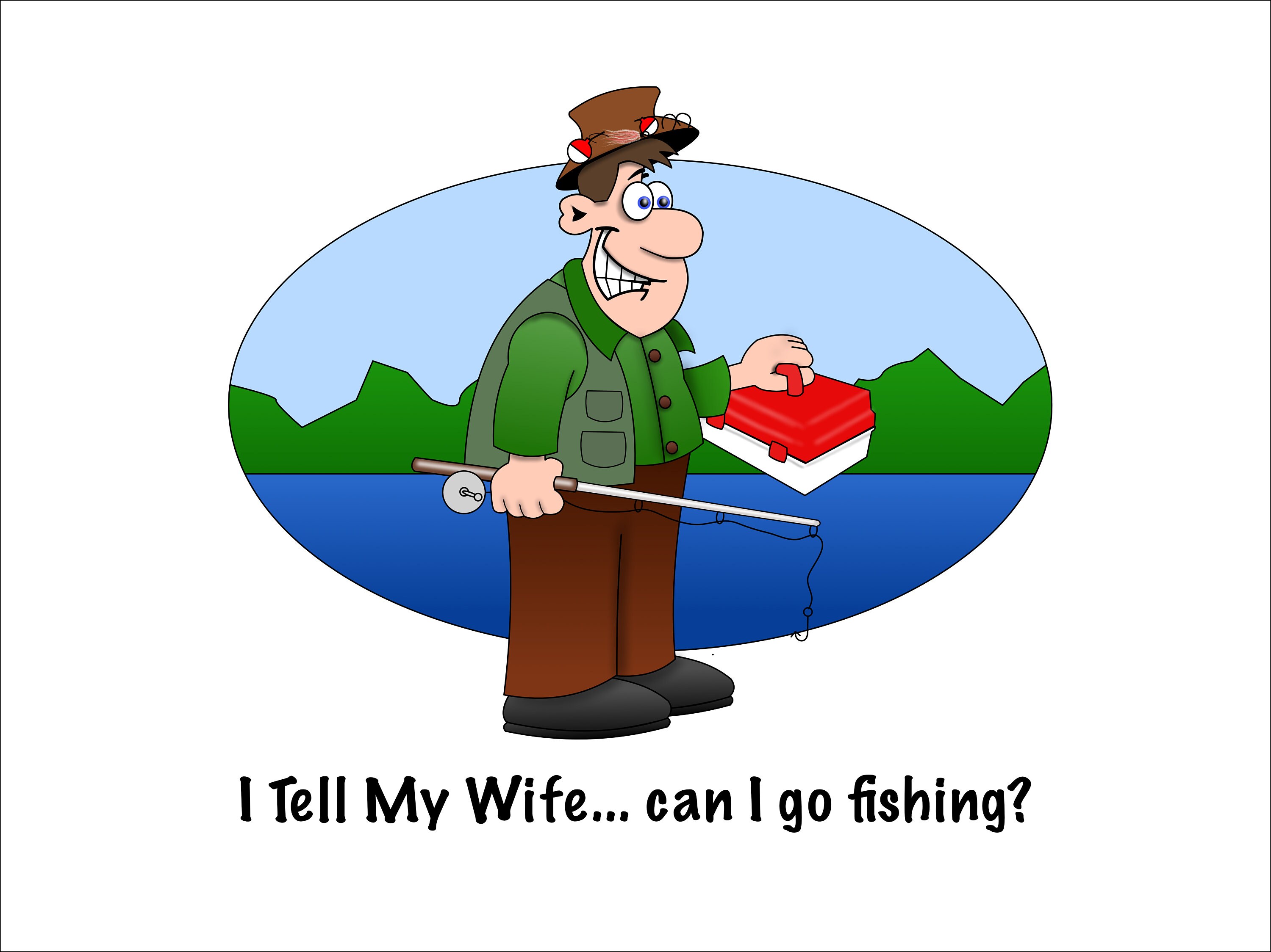 I Tell My Wife can I go fishing fishing humor marriage Etsy
