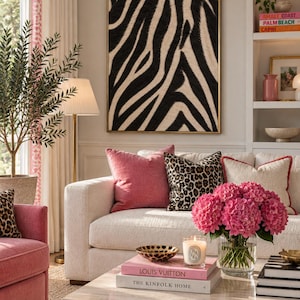 Luxury zebra digital print, PNG file, trendy wall print