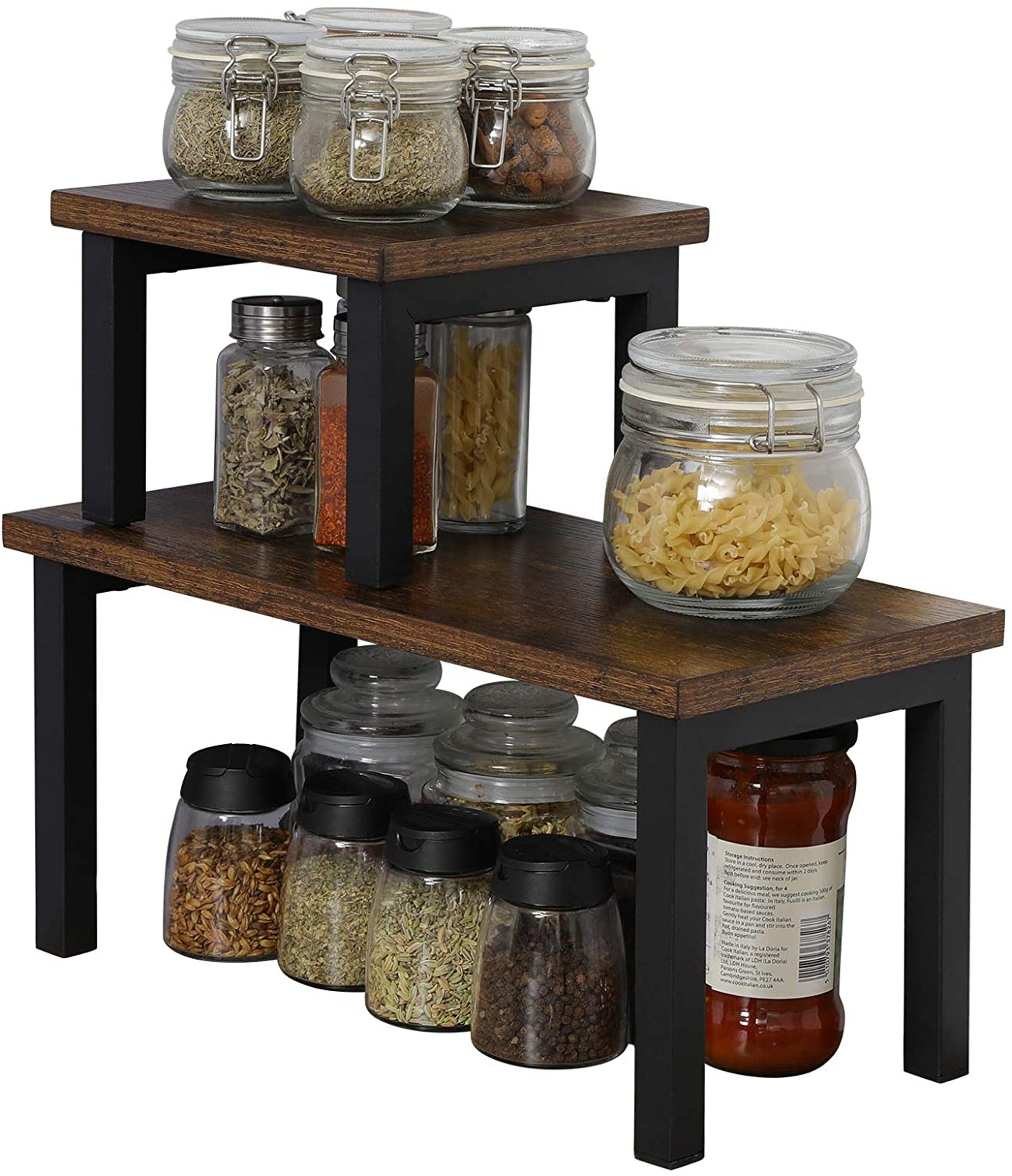 Set of 2 Stackable Countertop Storage Shelf Multipurpose Etsy