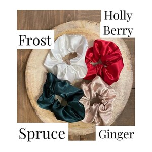 Holiday Satin Scrunchie, Smooth Hair Scrunchies | Satin Scrunchie | Silk Hair Women’s Hair Scrunchies, Skinny Scrunchies