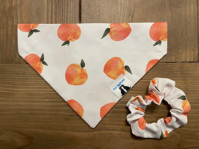 Crown Peach Dog Bandana Over Collar Bandana Custom Dog Etsy