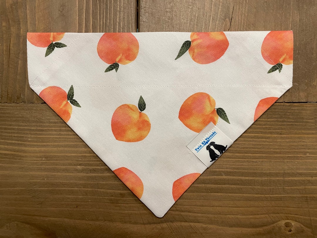 Crown Peach Dog Bandana, Over Collar Bandana, Custom Dog Bandana, Peach