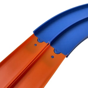 Hot Wheels Compatible 90 Degree Flat Turn Dual Track with Connectors
