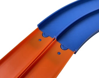 Hot Wheels Compatible 90 Degree Flat Turn Dual Track with Connectors