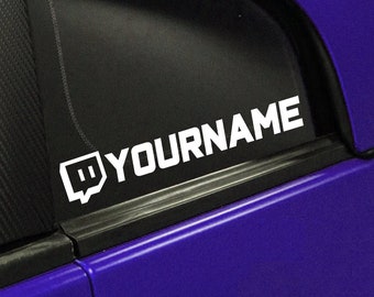 Custom Twitch Name Vinyl Decal | Car Window Personalized Stream Username JDM Drift Sticker Chrome Holographic Oil Slick