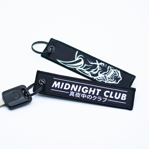 Midnight Club Oni Mask Jet Tag Keychain | Black | JDM Meme Funny Racing Muscle Drift Car Truck Key Motorcycle Bike