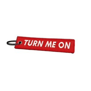 Turn Me On Jet Tag Keychain | JDM Funny Racing Drift Car Truck Key Motorcycle