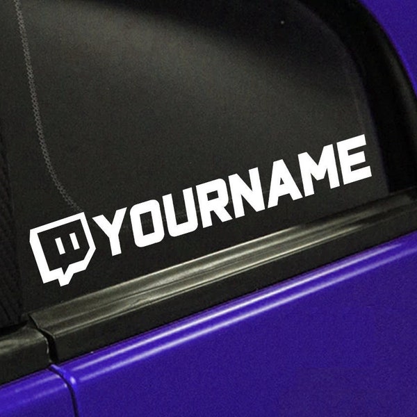 Custom Twitch Name Vinyl Decal | Car Window Personalized Stream Username JDM Drift Sticker Chrome Holographic Oil Slick