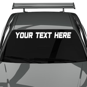 Custom Text Windshield Banner Vinyl Decal | Car Window Banner Personalized Username JDM Drift Sticker Business