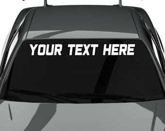 Custom Text Windshield Banner Vinyl Decal | Car Window Banner Personalized Username JDM Drift Sticker Business