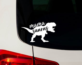 Mamasaurus Vinyl Decal | Mom Sticker Car or Van Holographic Window Kids Soccer