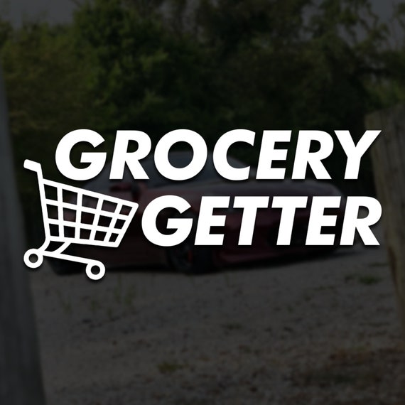 Uneeek Designs Grocery Getter Decal | 7 Inch Oil Slick Holographic Vinyl | For Wagon/Subaru/Roadmaster