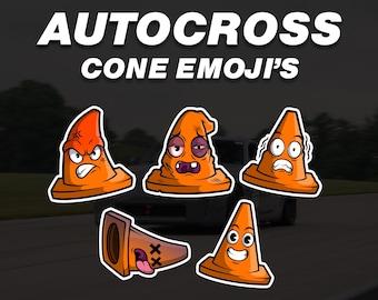 Autocross Cone Emoji Stickers - Funny Racing SCCA Drift Decal