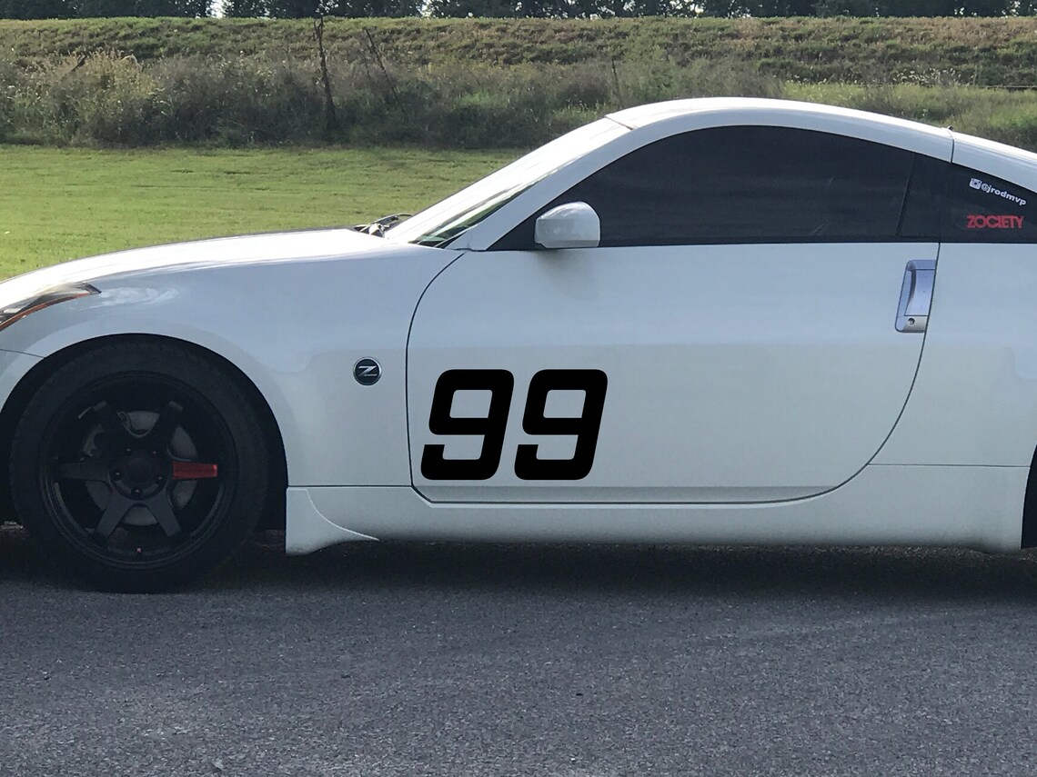 Custom Race Numbers Vinyl Decal x2 Car Window Banner - Etsy