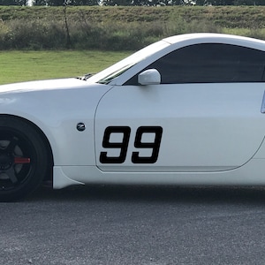Custom Race Numbers Vinyl Decal (x2) | Car Window Banner Personalized ...