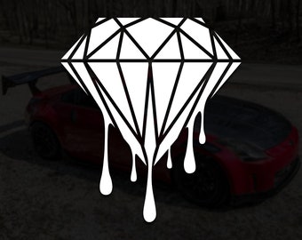 Diamond Drip Vinyl Decal |  JDM Japanese Text Banner Exhaust Street Racing Turbo Funny Drift Decal Meme Anime