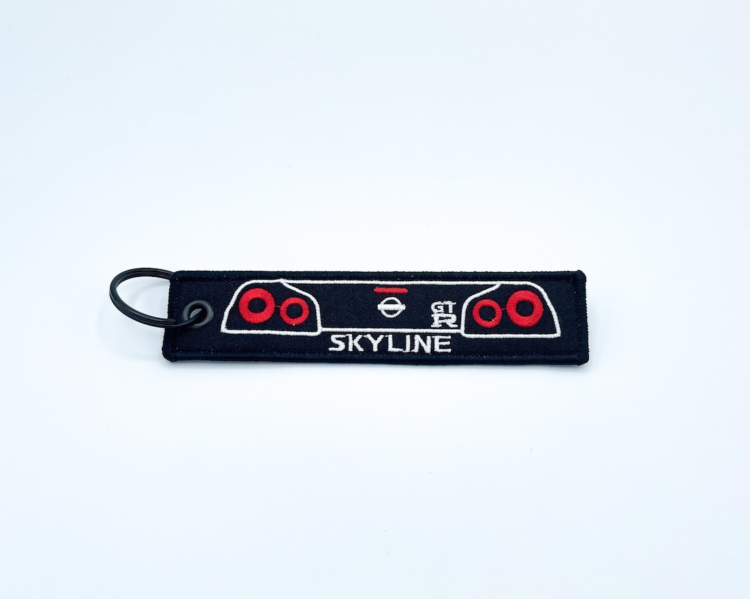 R34 Skyline GTR Jet Tag Keychain | Black | JDM Meme Funny Nissan