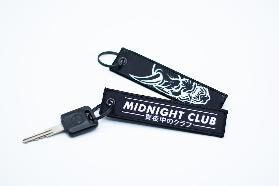 Midnight Club Oni Mask Jet Tag Keychain | Black | JDM Meme Funny