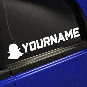 Custom Snapchat Name Vinyl Decal | Car Window Personalized Snap Username JDM Drift Sticker Laptop Truck