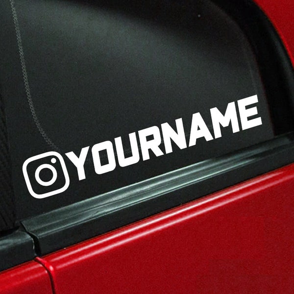 Custom Instagram Name Vinyl Decal | Car Window Personalized IG Username JDM Drift Sticker Chrome Holographic Oil Slick