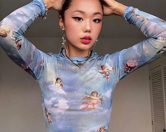 mesh sheer crop top